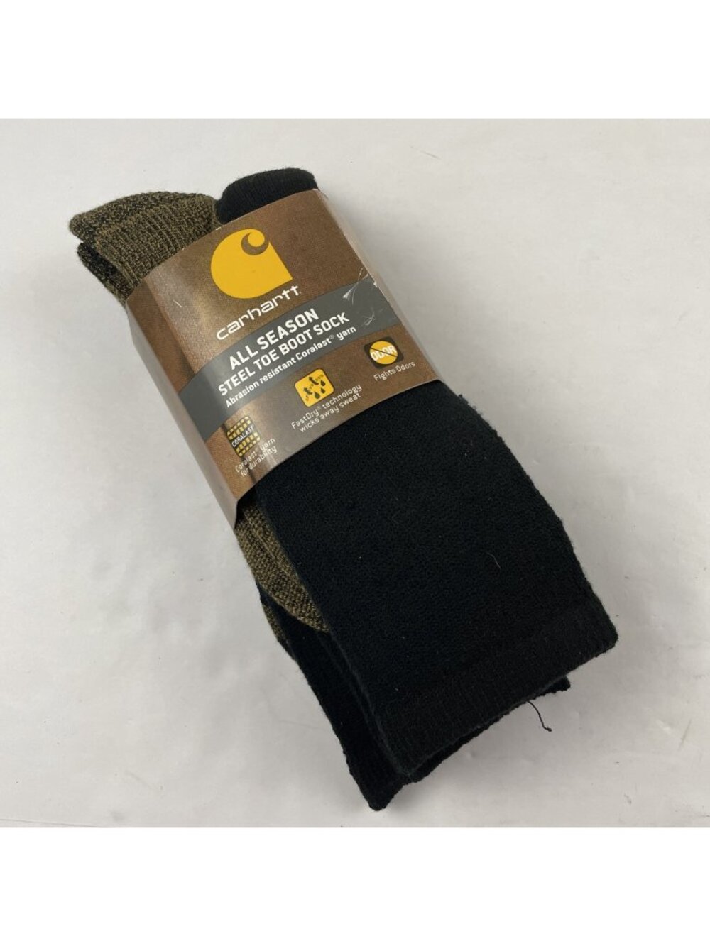 Carhartt All Season Steel Toe Boot Socks Men’s L(6-12) 2 Pack Fast Dry Coralast